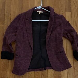 Sage Maroon Blazer with Black Accents